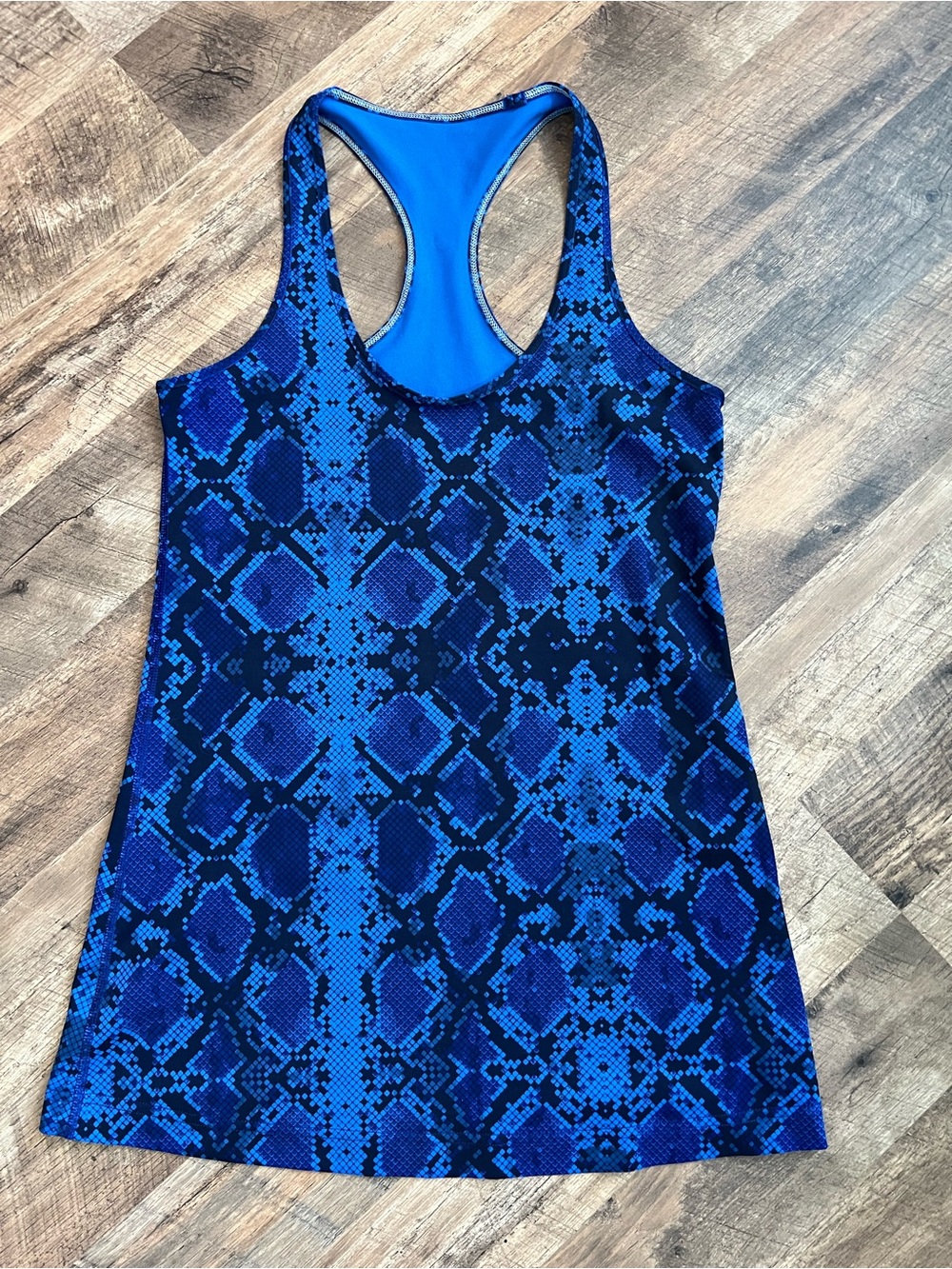 lululemon athletica Blue Snake Print Racerback Tank